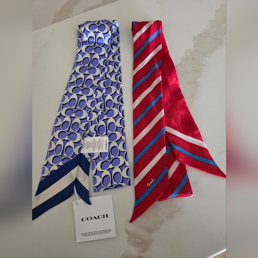 COACH Set Of 2 Bag Twilly Scarves